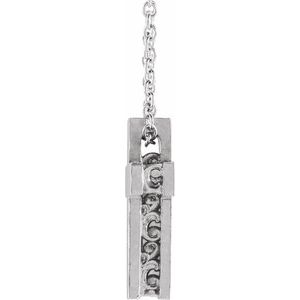 Sterling Silver Scroll Cross 16-18" Necklace-16-18 In-Polished
