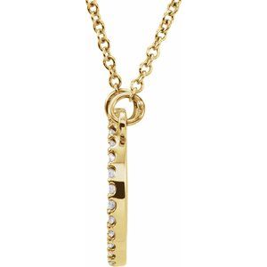 14K Yellow 1/8 CTW Lab-Grown Diamond Circle 16" Necklace-Lab-Grown Diamond-13 X 13 Mm