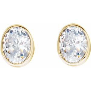 14K Yellow 1/3 CTW Natural Diamond Bezel-Set Earrings-4 X 3 Mm-14K Yellow