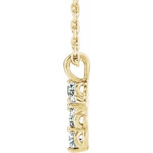 14K Yellow 1/6 CTW Natural Diamond Cross 16-18" Necklace-Round-2Mm :: 1/6 Ctw