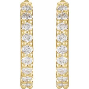 14K Yellow 1/4 CTW Natural Diamond 10.32 mm Hoop Earrings-Round-10.32 Mm