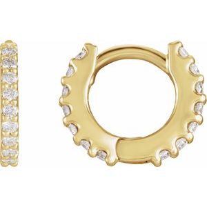 14K Yellow 1/4 CTW Natural Diamond 10.32 mm Hoop Earrings-Round-10.32 Mm