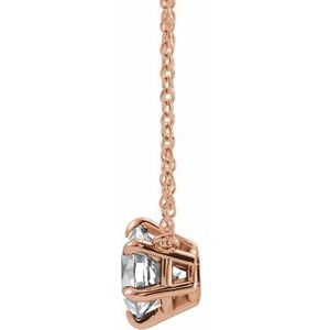 14K Rose 1/3 CT Natural Diamond Solitaire 16" Necklace-Natural Diamond-4.3Mm :: 1/3 Ct