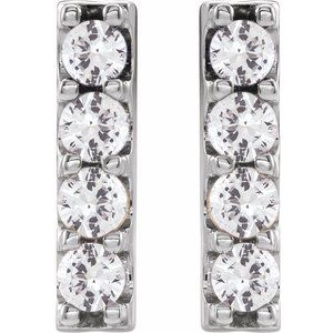 14K White 1/2 CTW Lab-Grown Diamond Bar Earrings-2.5 Mm-14K White