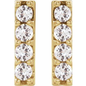 14K Yellow 1/2 CTW Lab-Grown Diamond Bar Earrings-2.5 Mm-14K Yellow