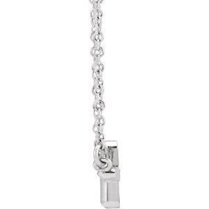 Sterling Silver Sideways Cross 16" Necklace-16 In-Polished