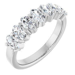 14K White 1 1/3 CTW Lab-Grown Diamond Anniversary Band-Oval