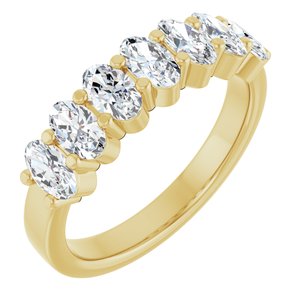 14K Yellow 1 1/3 CTW Lab-Grown Diamond Anniversary Band-Oval