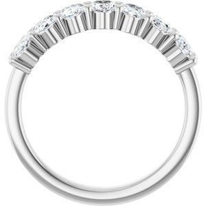 14K White 1 1/3 CTW Lab-Grown Diamond Anniversary Band-Oval
