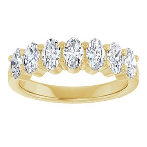 14K Yellow 1 1/3 CTW Lab-Grown Diamond Anniversary Band-Oval