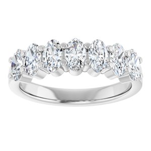 14K White 1 1/3 CTW Lab-Grown Diamond Anniversary Band-Oval