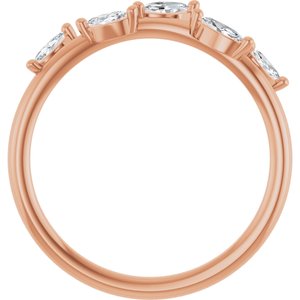 14K Rose 1/4 CTW Natural Diamond Leaf Ring-Marquise-4 X 2 Mm
