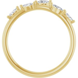 14K Yellow 1/4 CTW Lab Grown Diamond Leaf Ring-Marquise-4 X 2 Mm