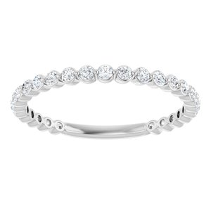 14K White 1/3 CTW Natural Diamond Anniversary Band 27 round full cut stones-Round