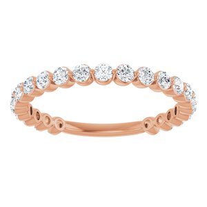 14K Rose 3/4 CTW Lab-Grown Diamond Anniversary Band-Round
