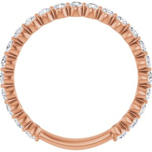 14K Rose 3/4 CTW Lab-Grown Diamond Anniversary Band-Round