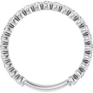 14K White 3/4 CTW Lab-Grown Diamond Anniversary Band-Round