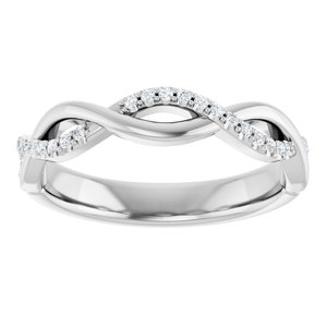 14K White 1/8 CTW Natural Diamond Anniversary Band 29 round stones-Round