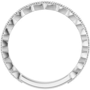 14K White .07 CTW Natural Diamond Anniversary Band-Round