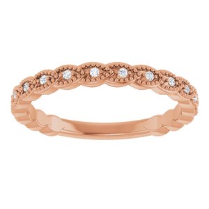 14K Rose .07 CTW Natural Diamond Anniversary Band-Round