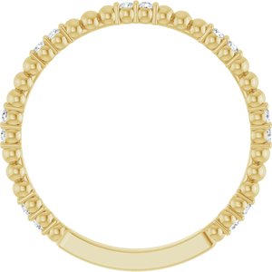 14K Yellow 1/8 CTW Natural Diamond Anniversary Band 14 round faceted stones-Round