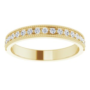 14K Yellow 1/5 CTW Natural Diamond Anniversary Band 17 round full cut stones closed back-Round