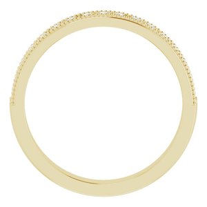 14K Yellow 1/5 CTW Natural Diamond Anniversary Band 17 round full cut stones closed back-Round