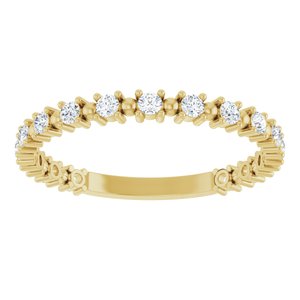 14K Yellow 1/3 CTW Natural Diamond Bead Anniversary Band-Round