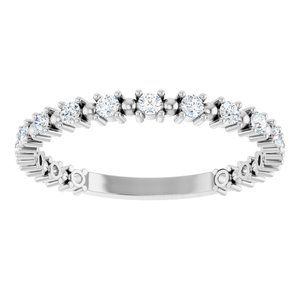 14K White 1/3 CTW Lab-Grown Diamond Bead Anniversary Band-Round