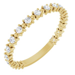 14K Yellow 1/3 CTW Lab-Grown Diamond Bead Anniversary Band-Round