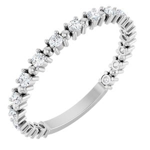 14K White 1/3 CTW Lab-Grown Diamond Bead Anniversary Band-Round