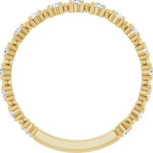 14K Yellow 1/3 CTW Natural Diamond Bead Anniversary Band-Round