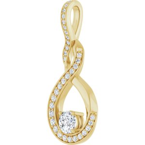 14K Yellow 3/8 CTW Natural Diamond Pendant-Natural Diamond-4.1Mm :: 3/8 Ctw