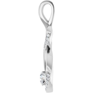 14K White 3/8 CTW Natural Diamond Pendant-Natural Diamond-4.1Mm :: 3/8 Ctw