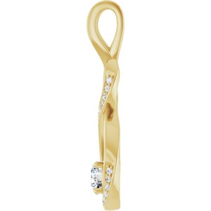 14K Yellow 3/8 CTW Natural Diamond Pendant-Natural Diamond-4.1Mm :: 3/8 Ctw
