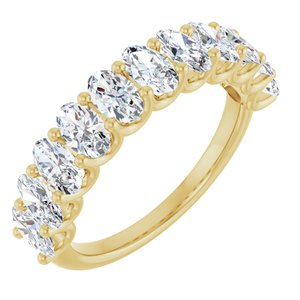 14K Yellow 2 CTW Lab-Grown Diamond Anniversary Band-Oval