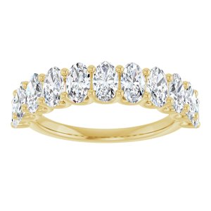 14K Yellow 2 CTW Lab-Grown Diamond Anniversary Band-Oval
