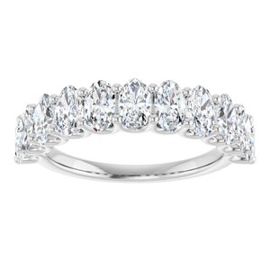 14K White 2 CTW Lab-Grown Diamond Anniversary Band-Oval
