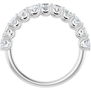 14K White 2 CTW Lab-Grown Diamond Anniversary Band-Oval