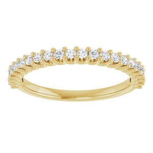 14K Yellow 1/4 CTW Natural Diamond Anniversary Band 22 round full cut stones-Round