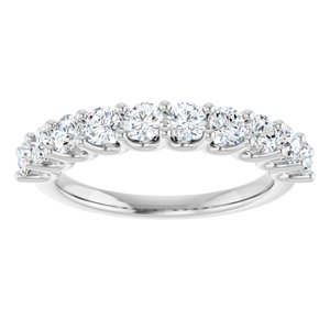 14K White 1 CTW Lab-Grown Anniversary Band-Round