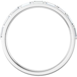 Platinum 1/4 CTW Natural Diamond Anniversary Band 9 straight baguette stones-Straight Baguette