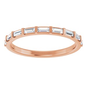 14K Rose 1/4 CTW Lab-Grown Diamond Anniversary Band-Straight Baguette