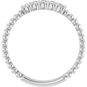 14K White 1/6 CTW Lab-Grown Diamond Stackable Ring-Round-2 Mm