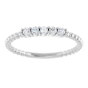 14K White 1/6 CTW Lab-Grown Diamond Stackable Ring-Round-2 Mm
