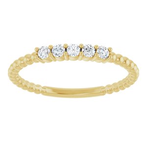 14K Yellow 1/6 CTW Natural Diamond Stackable Ring-Round-2 Mm