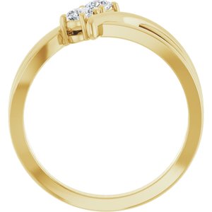 14K Yellow 1/4 CTW Lab-Grown Diamond Two-Stone Ring-Round-3.2 Mm