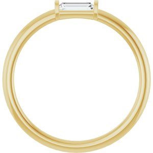 14K Yellow 1/8 CTW Natural Diamond Stackable Ring-Straight Baguette-4 X 2 Mm