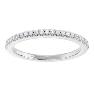 14K White 1/8 CTW Natural Diamond Anniversary Band 25 round full cut-Round
