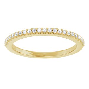 14K Yellow 1/8 CTW Natural Diamond Anniversary Band 25 round full cut stones-Round